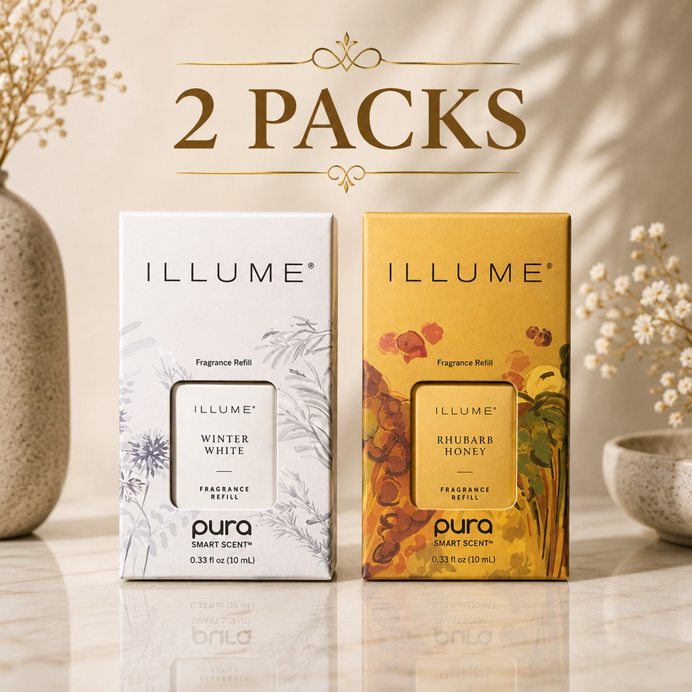 ILLUME Pura Smart Scent Fragrance Refill 2 Pack Winter White Rhubarb Honey